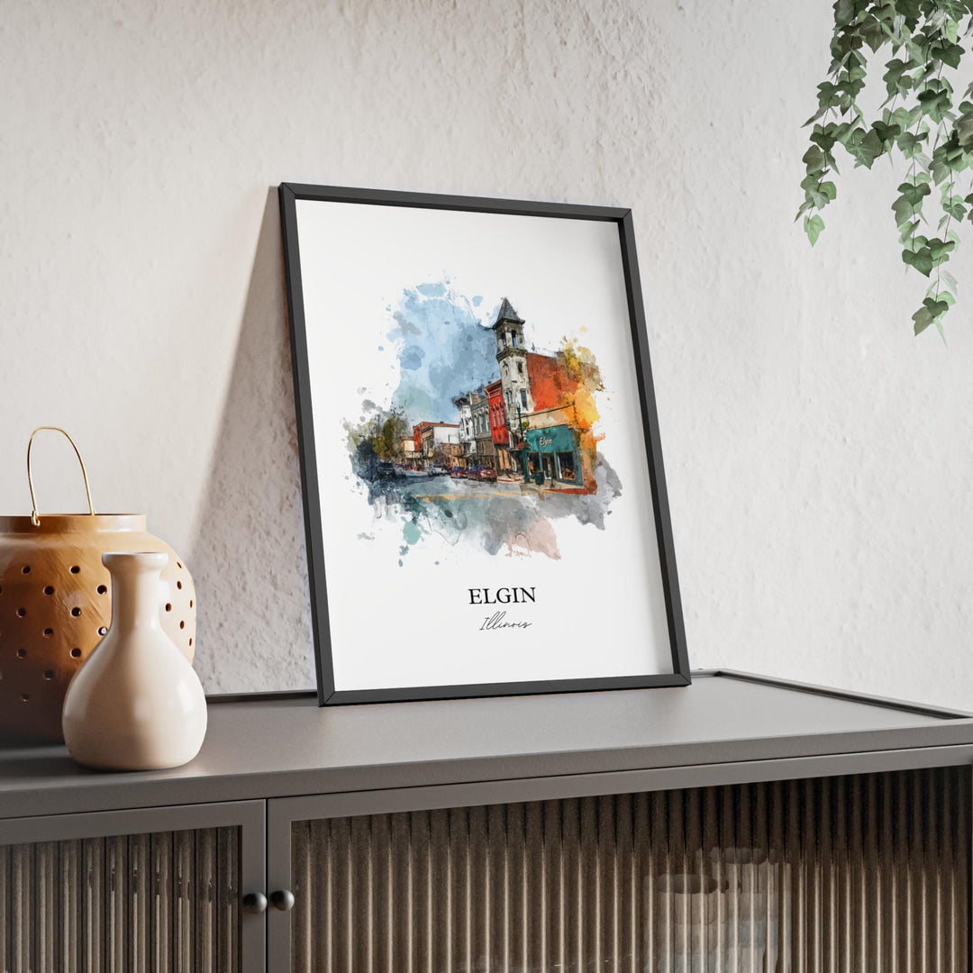 Elgin, Illinois – Watercolor Art Print