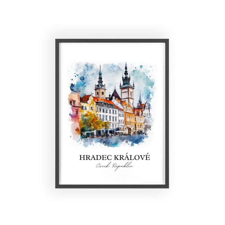 Hradec Kralove Wall Art, Czechia Print, Czech Republic Watercolor, Hradec Kralove Gift, Travel Print, Travel Poster, Housewarming Gift