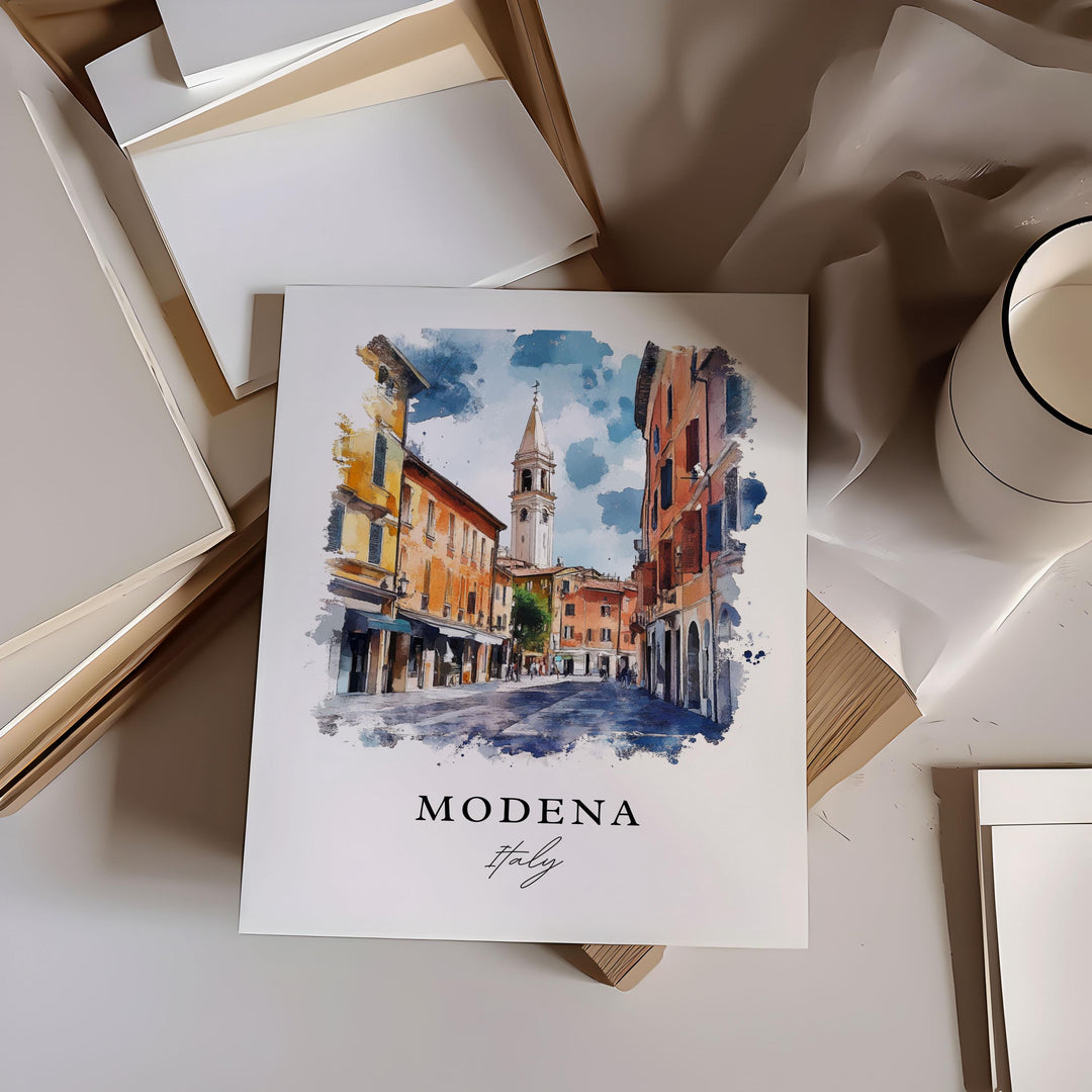 Modena Italy Wall Art, Modena Print, Modena Italy Watercolor Art, Emilia-Romagna Gift,