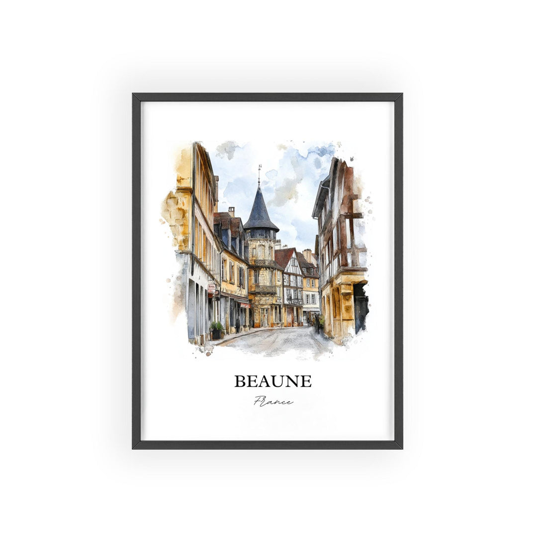 Beaune France Wall Art, Burgundy Region Print, France Watercolor Art, Beaune Gift, Travel Print, Travel Poster, Housewarming Gift