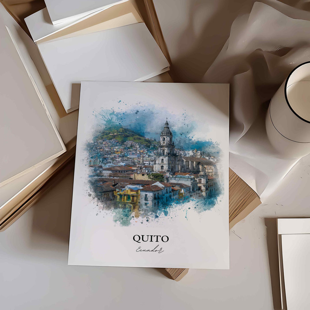 Quito, Ecuador – Watercolor Art Print