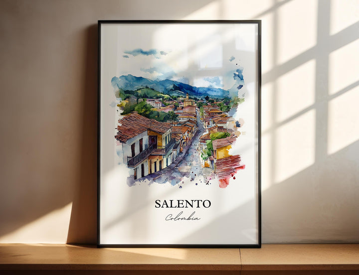 Salento Colombia Wall Art, Salento Print, Bogotá Watercolor Art, Salento Colombia Gift, Travel Print, Travel Poster, Housewarming Gift