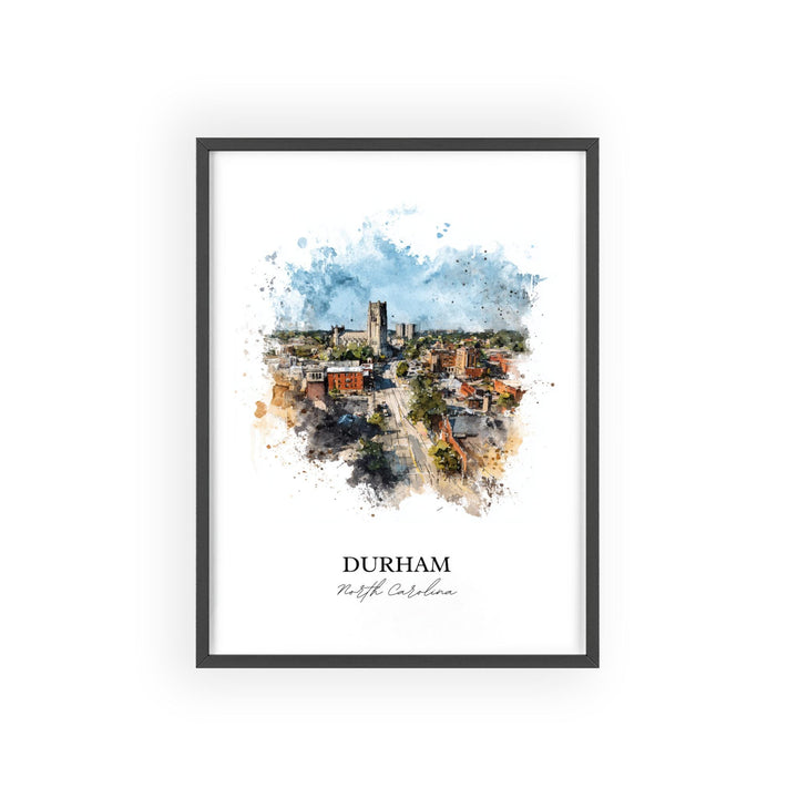 Durham, North Carolina – Watercolor Art Print