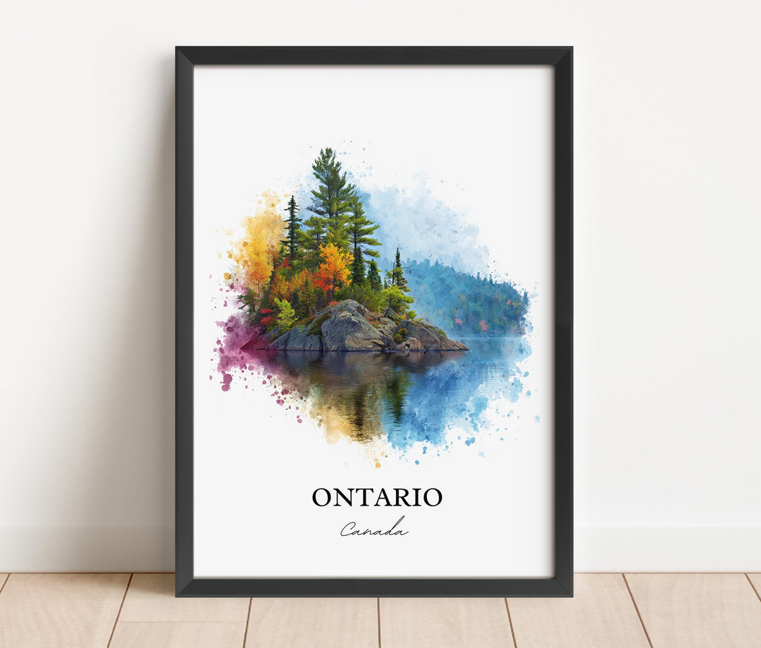 Ontario Wall Art, Ontario Print, Ontario Watercolor Art, Ontario Canada Gift, Ontario Travel Print, Travel Poster, Housewarming Gift