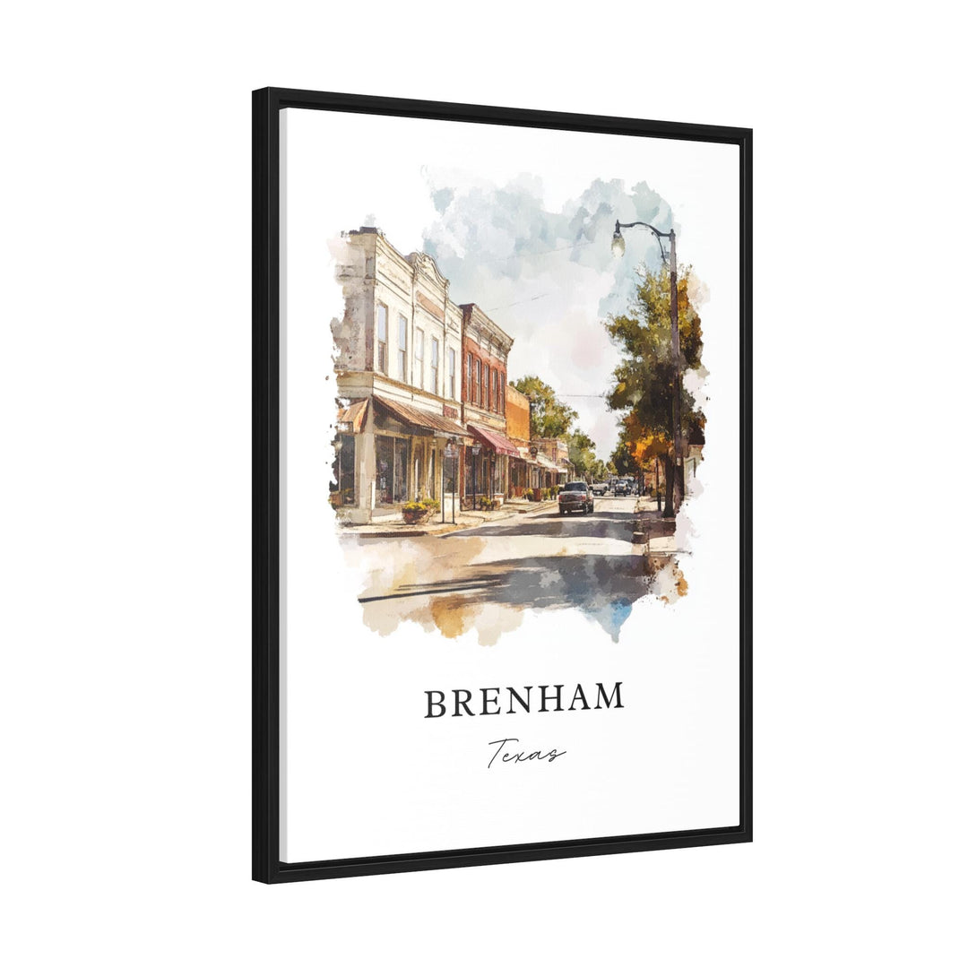 Brenham Texas Art, Brenham Print, Brenham TX Watercolor Art, Brenham Texas Town Gift, Travel Poster, Housewarming Gift