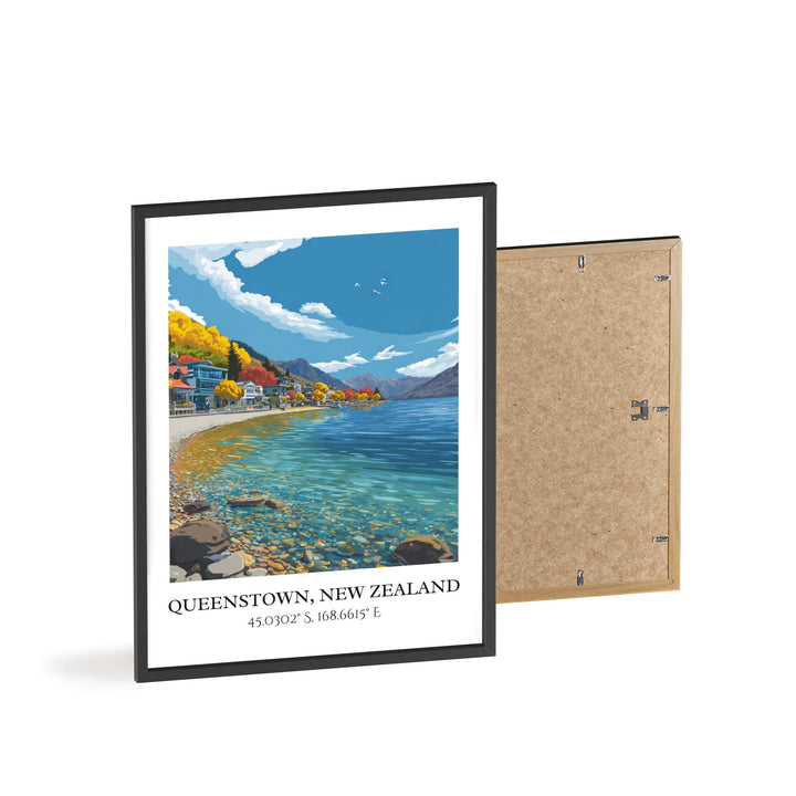 Queenstown Art, Queenstown Retro Travel Art, New Zealand Home Decor, New Zealand Gift, NZ Travel Art, Travel Prints, Housewarming Gift
