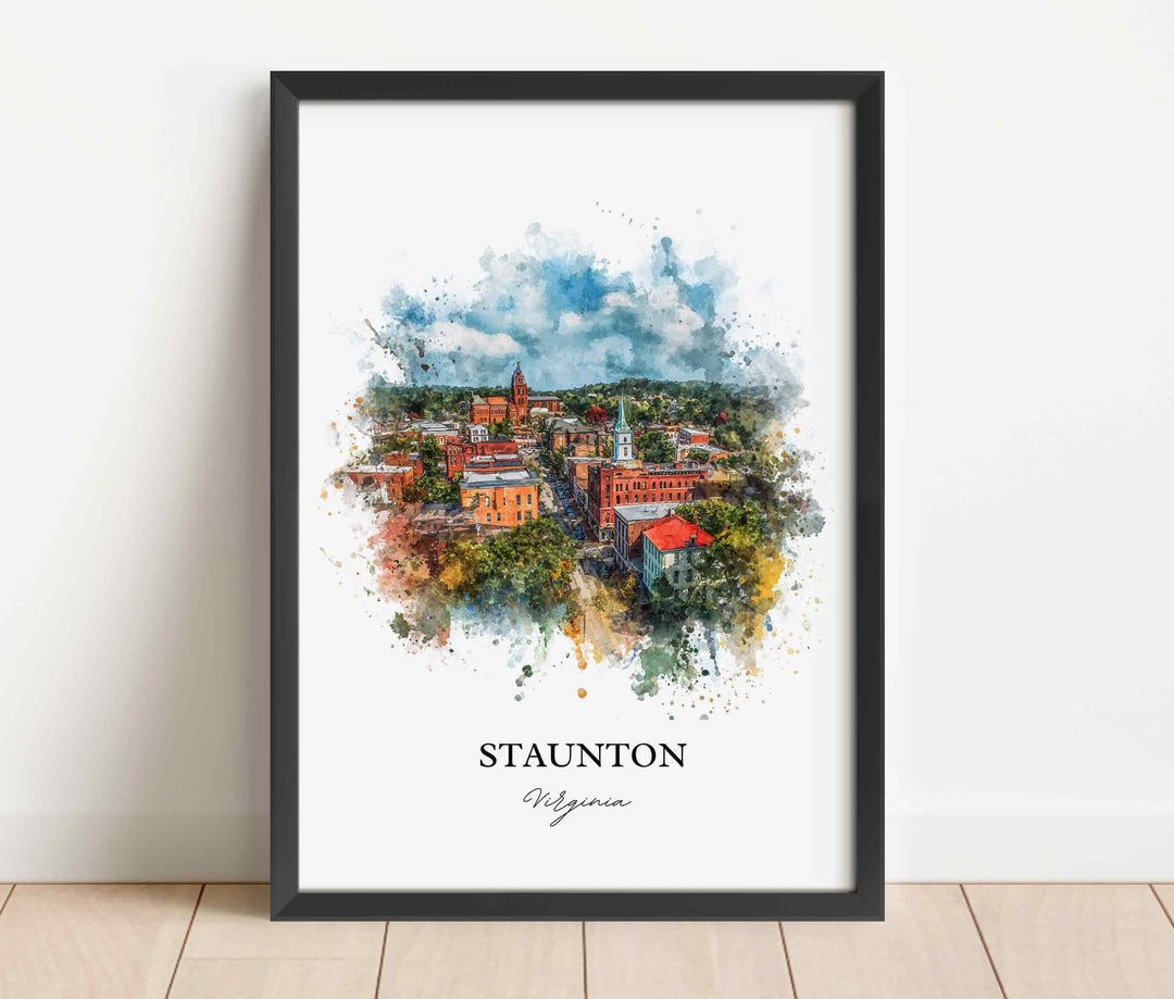 Staunton, Virginia – Watercolor Art Print
