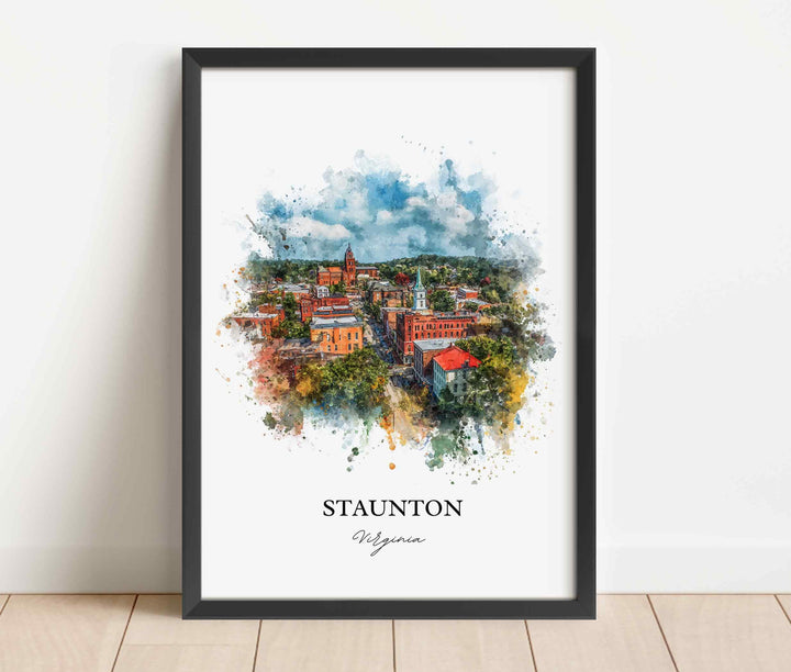 Staunton, Virginia – Watercolor Art Print