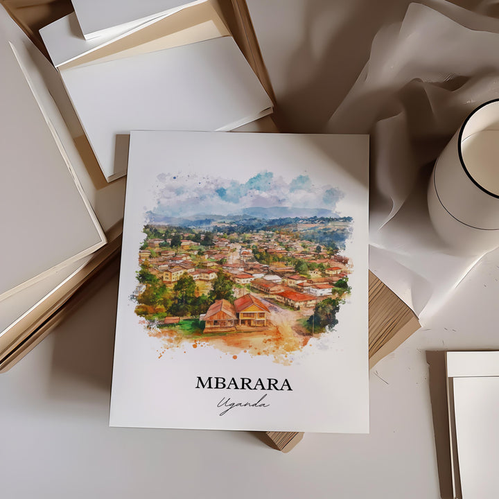 Mbarara Wall Art, Uganda Print, Uganda Watercolor Art, Mbarara Uganda Gift, Travel Print, Travel Poster, Housewarming Gift