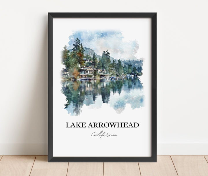 Lake Arrowhead Wall Art, San Bernardino Print, Lake Arrowhead Artwork, Lake Arrowhead Gift, Travel Print, Travel Poster, Housewarming Gift
