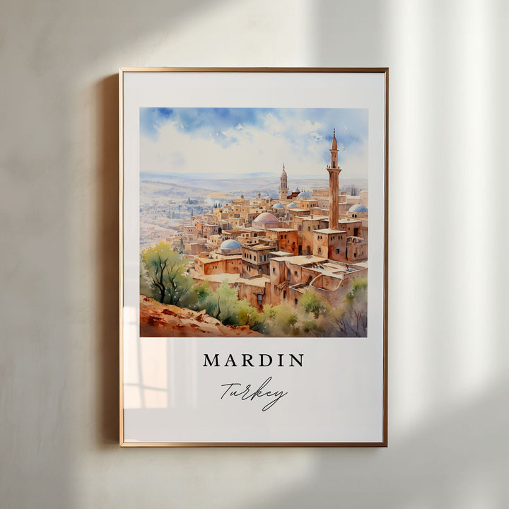 Mardin Turkey wall art - Mardin Turkey poster print, Mardin Turkey Wedding gift, Birthday present, Custom Text