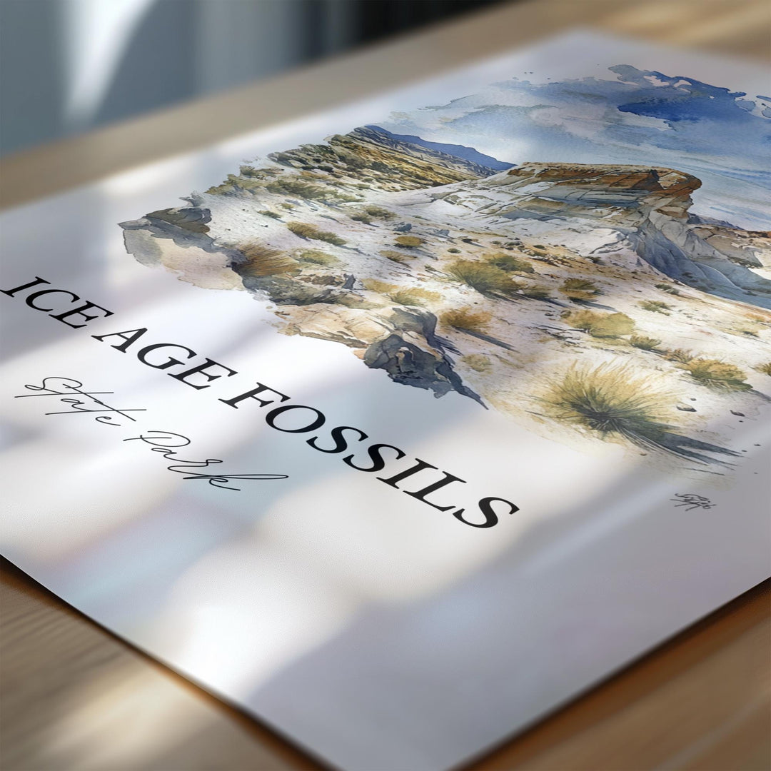 Ice Age Fossils Park Art, Las Vegas Print, Nevada Artwork, Ice Age Fossils State Park Gift, Travel Print, Travel Poster, Housewarming Gift