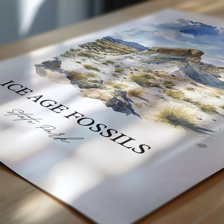 Ice Age Fossils Park Art, Las Vegas Print, Nevada Artwork, Ice Age Fossils State Park Gift, Travel Print, Travel Poster, Housewarming Gift