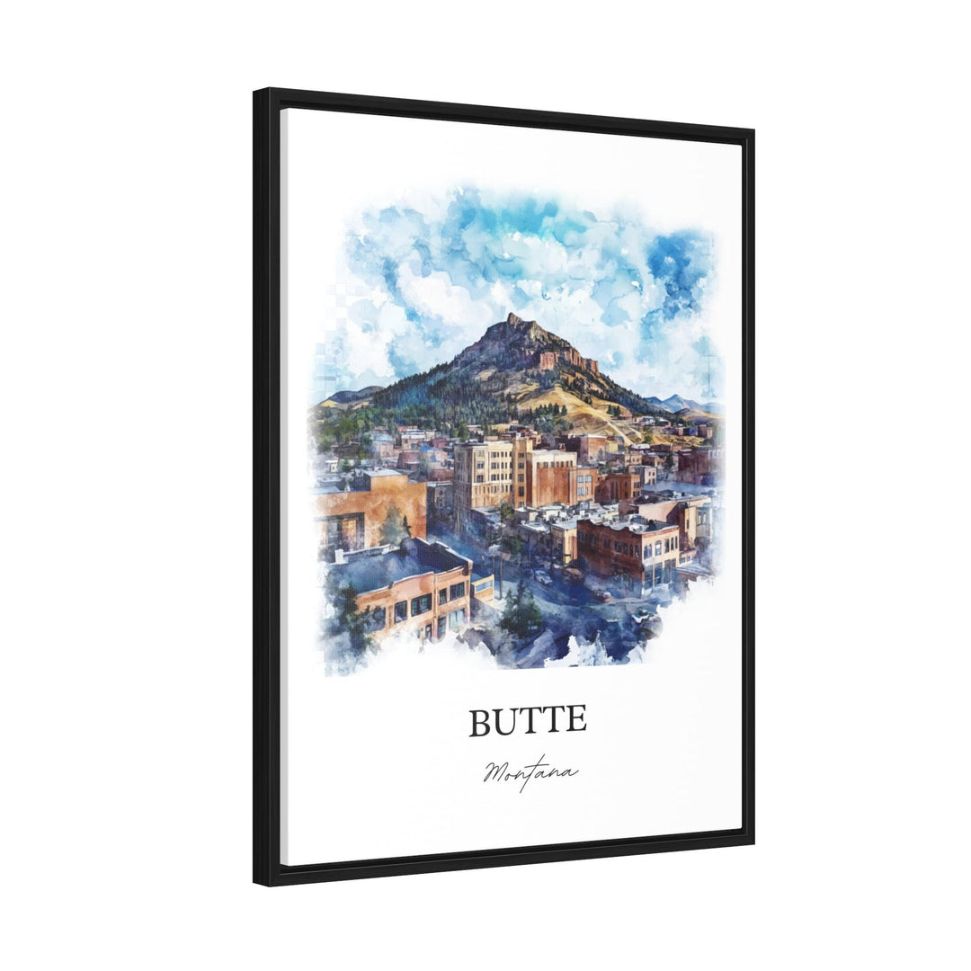 Butte MT Wall Art, Silver Bow County Print, Montana Watercolor Art, Butte Montana Gift, Travel Print, Travel Poster, Housewarming Gift