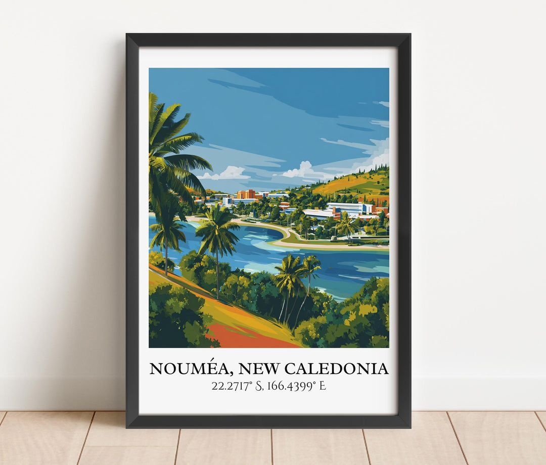 Nouméa Art, Nouméa Retro Travel Art, New Caledonia Home Decor, New Caledonia Gift, New Caledonia Art, Travel Prints, Housewarming Gift