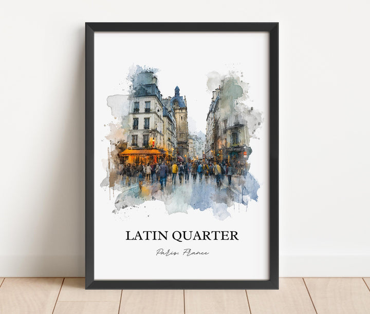 Latin Quarter, France – Watercolor Art Print