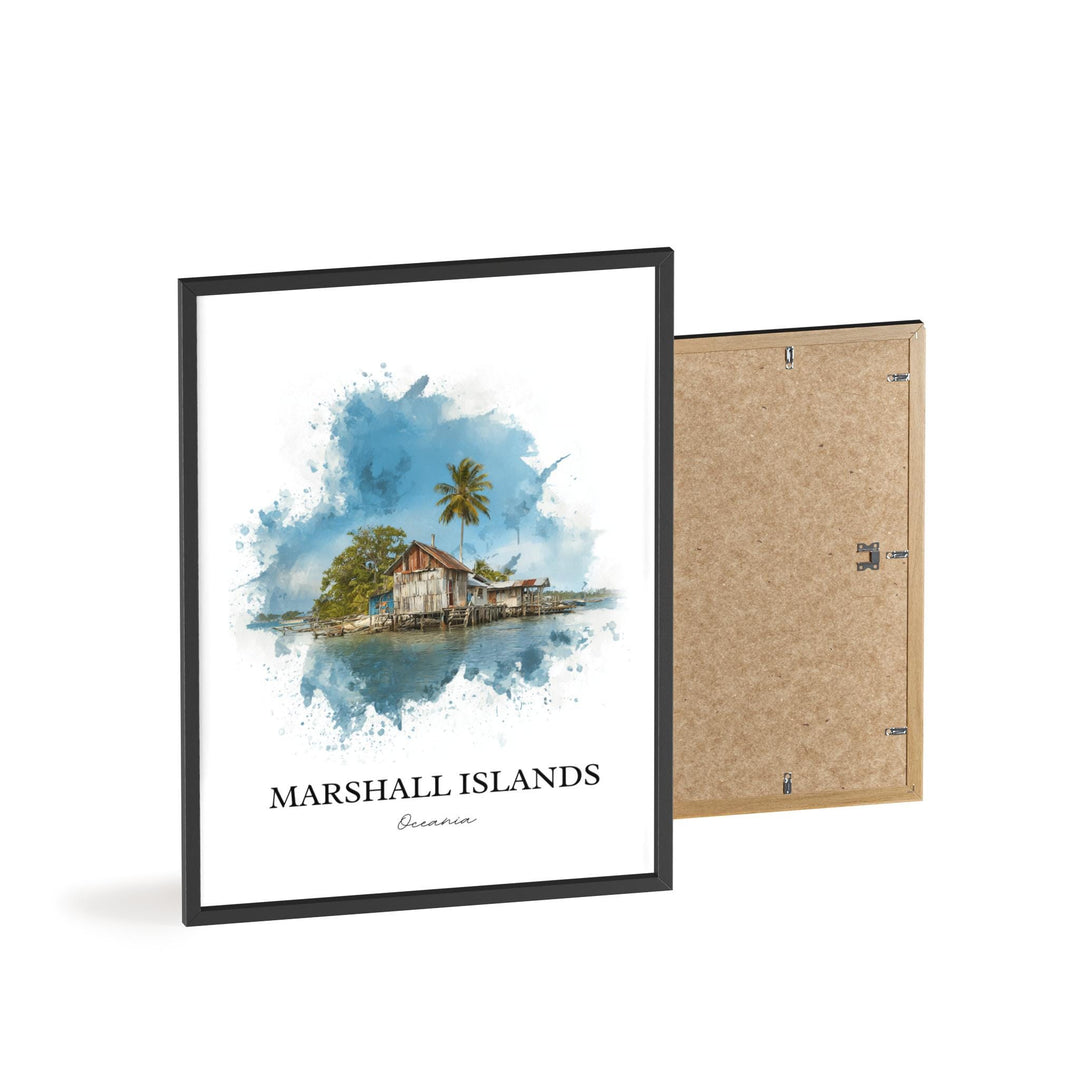 Marshall Islands Art, Marshall Islands Print, Oceania Watercolor Art, Marshall Islands Gift, Travel Print, Travel Poster, Housewarming Gift