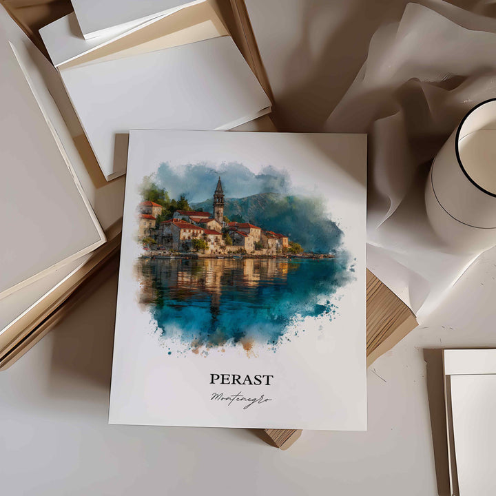 Perast, Montenegro – Watercolor Art Print
