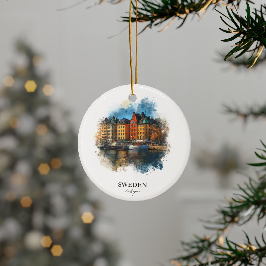 Sweden Ornament: Unique Sweden Souvenir, Sweden Xmas Decor, and Authentic Sweden Country Gift