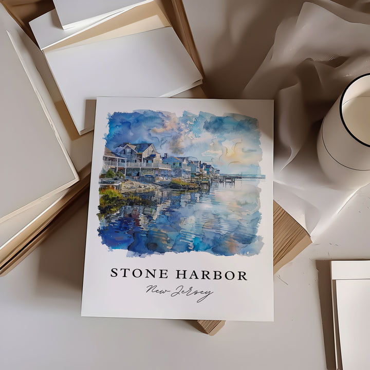 Stone Harbor NJ Art, Stone Harbor Print, Jersey Shore Art, Stone Harbor Gift, Travel Print, Travel Poster, Travel Gift, Housewarming Gift