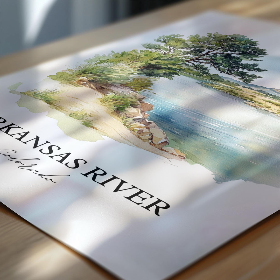 Arkansas River, Colorado, USA – Watercolor Art Print