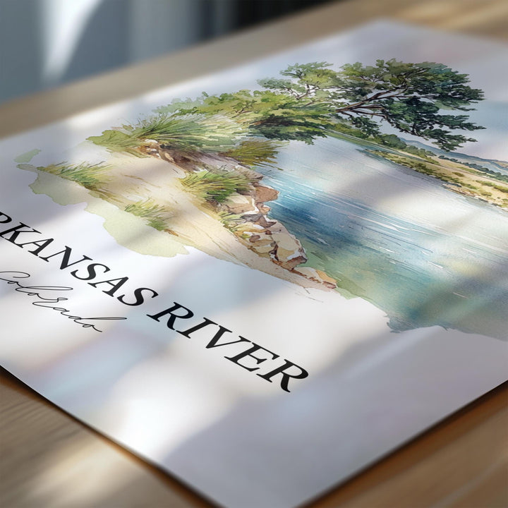 Arkansas River, Colorado, USA – Watercolor Art Print