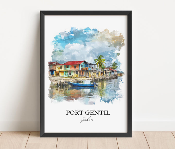 Port-Gentil, Gabon – Watercolor Art Print