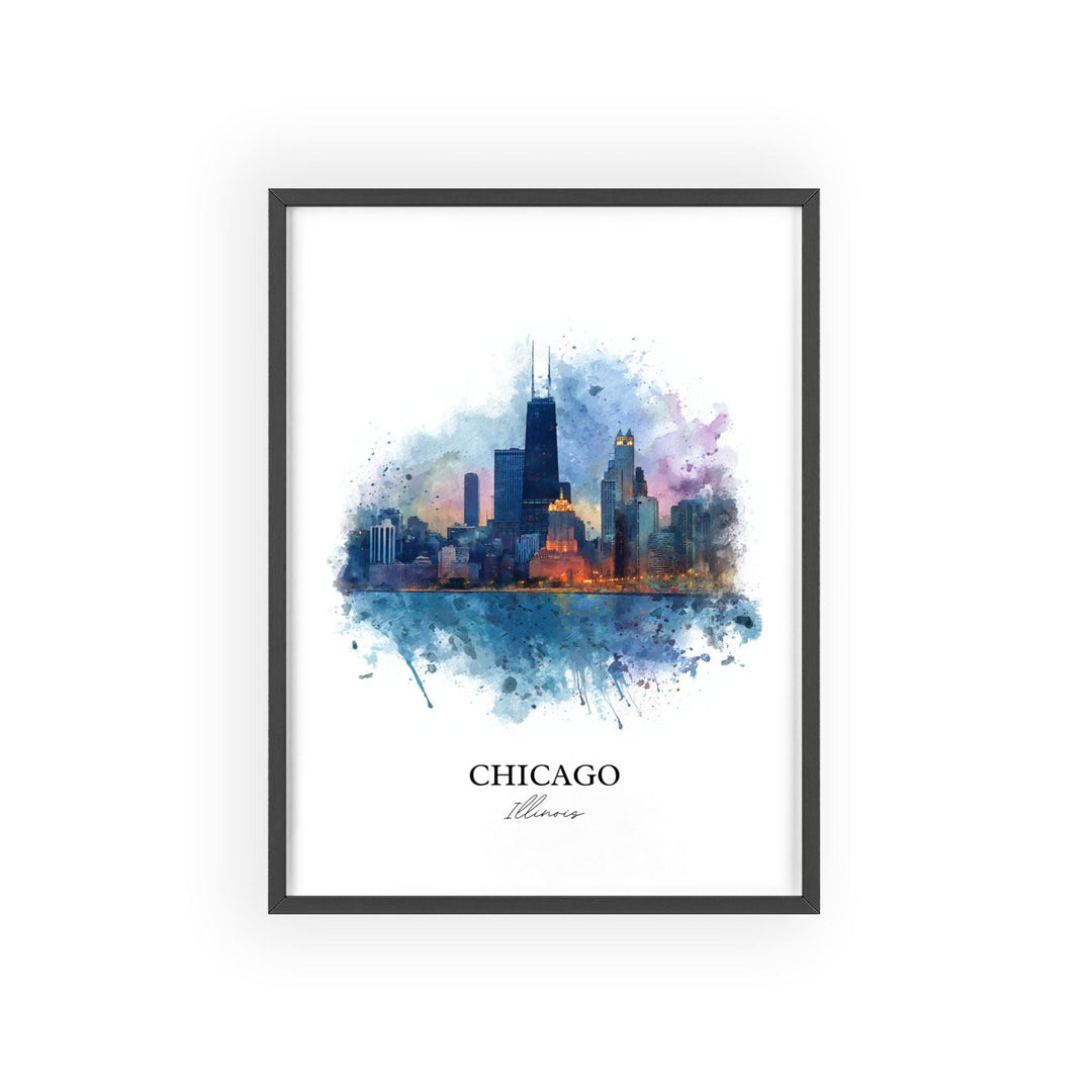Chicago, IL – Watercolor Art Print