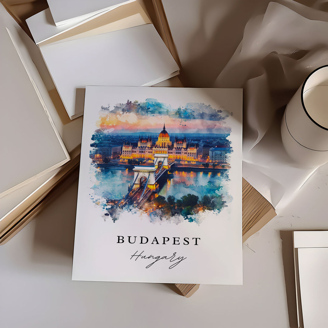Budapest wall art - Hungary, Budapest print, Budapest Skyline gift, Hungary Birthday present, Custom Text, Perfect Gift