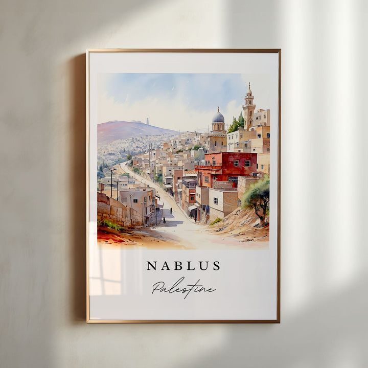 Nablus Palestine wall art - Palestine, Nablus poster print, Nablus Wedding gift, Nablus Birthday present, Custom Text, Perfect Gift