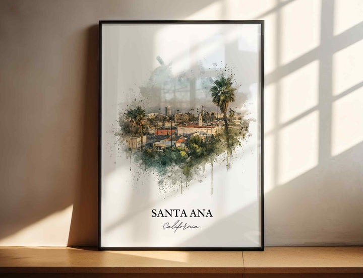 Santa Ana, California – Watercolor Art Print