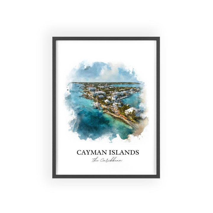 Cayman Islands Wall Art, Caribbean Print, Cayman Islands Watercolor, Cayman Islands Gift, Travel Print, Travel Poster, Housewarming Gift