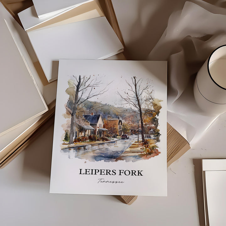 Leipers Fork, Tennessee, USA – Watercolor Art Print