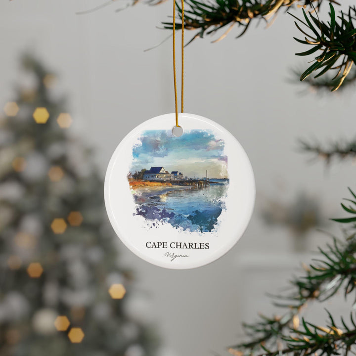 Cape Charles VA Ornament: Unique Cape Charles Virginia Souvenir, Cape Charles Xmas Decor, and Authentic Cape Charles Gift