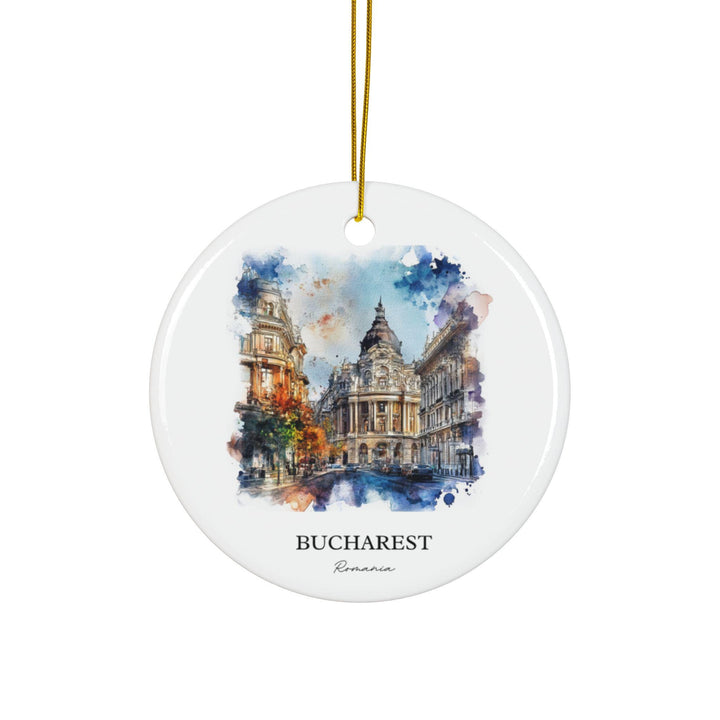 Bucharest Romania Ornament: Unique Bucharest Souvenir, Bucharest Xmas Decor, and Authentic Bucharest Gift