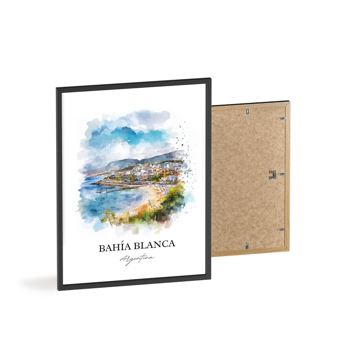 Bahia Blanca Wall Art, Buenos Aires Print, Argentina Watercolor Art, Bahia Blanca Gift, Travel Print, Travel Poster, Housewarming Gift