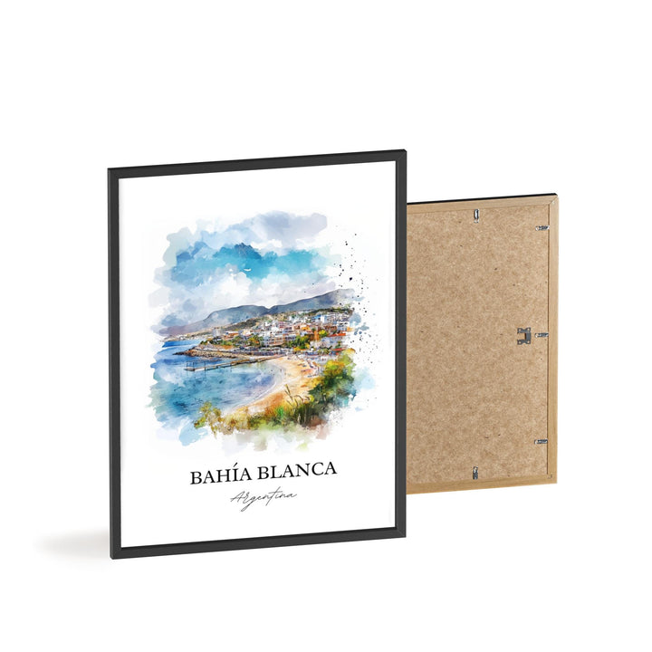 Bahia Blanca Wall Art, Buenos Aires Print, Argentina Watercolor Art, Bahia Blanca Gift, Travel Print, Travel Poster, Housewarming Gift