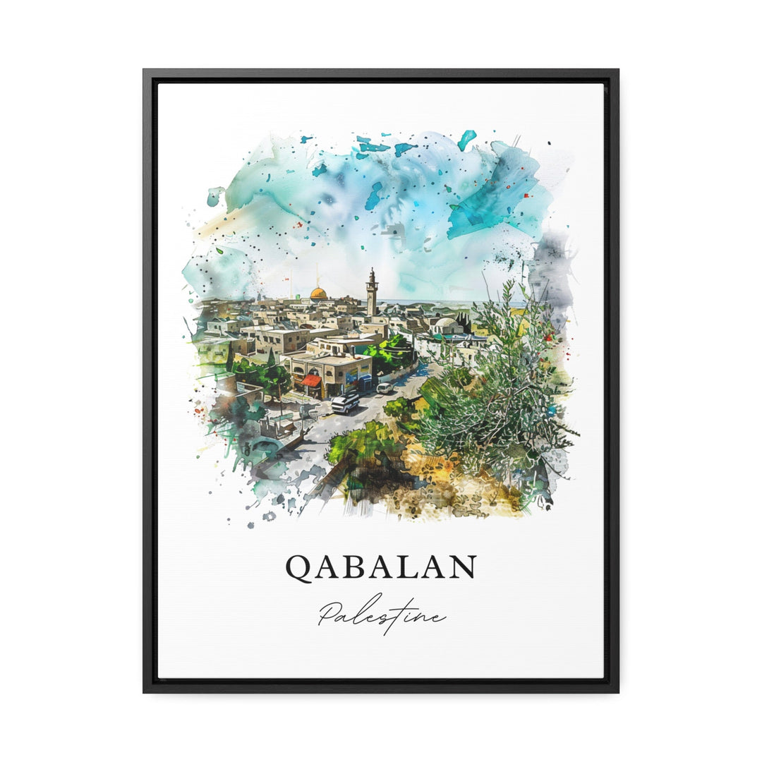 Qabalan Palestine Art, Nablus Print, Palestine Town Watercolor, Qabalan Nablus Gift,