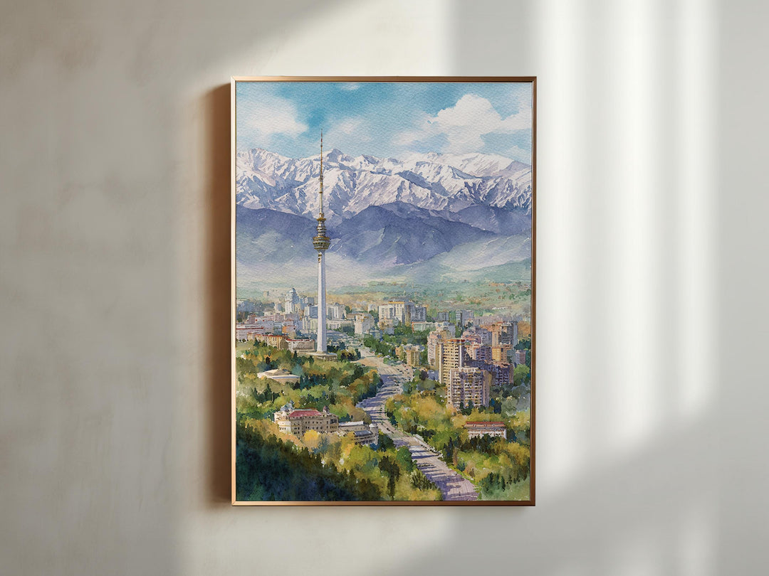 Almaty, Kazakhstan – Watercolor Art Print