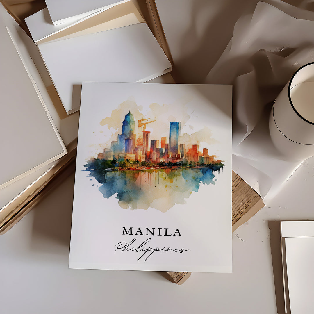 Manila Philippines wall art - Philippines, Manila poster, Manila Wedding gift, Birthday present, Custom Text, Personalised Gift