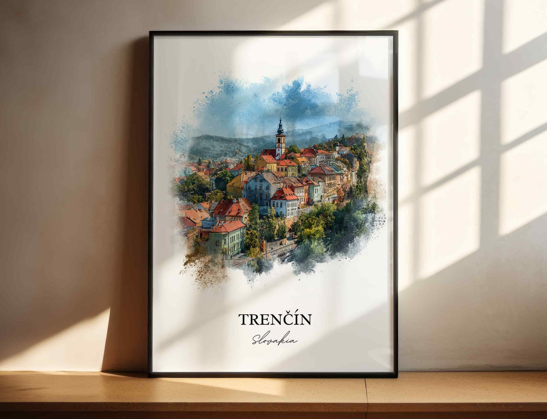 Trencin, Slovakia – Watercolor Art Print
