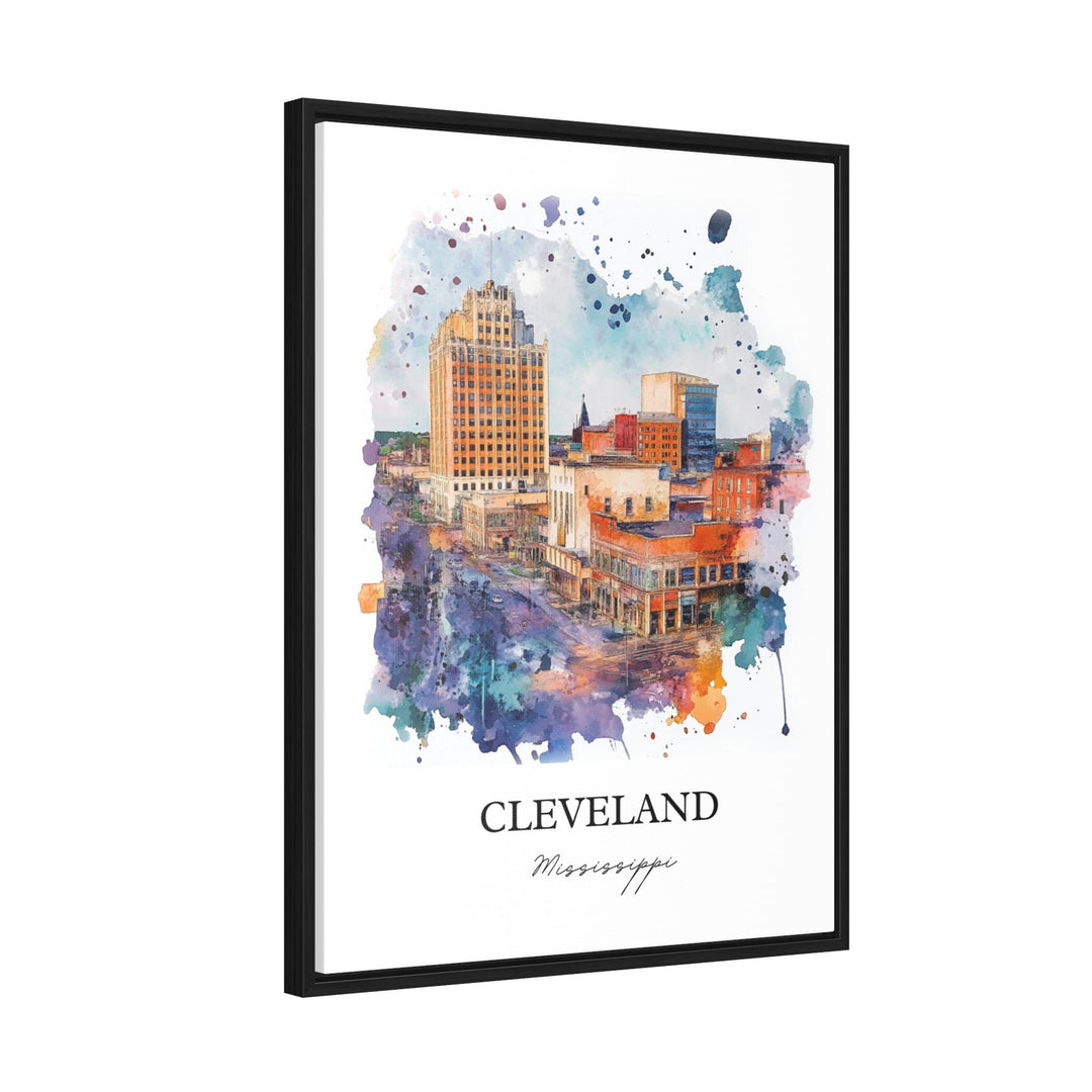 Cleveland MS Wall Art, Bolivar County Print, Mississippi Watercolor, Cleveland Miss. Gift, Travel Print, Travel Poster, Housewarming Gift