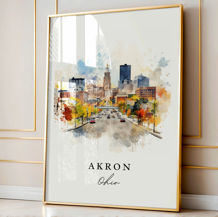 Akron Wall Art - Ohio Print