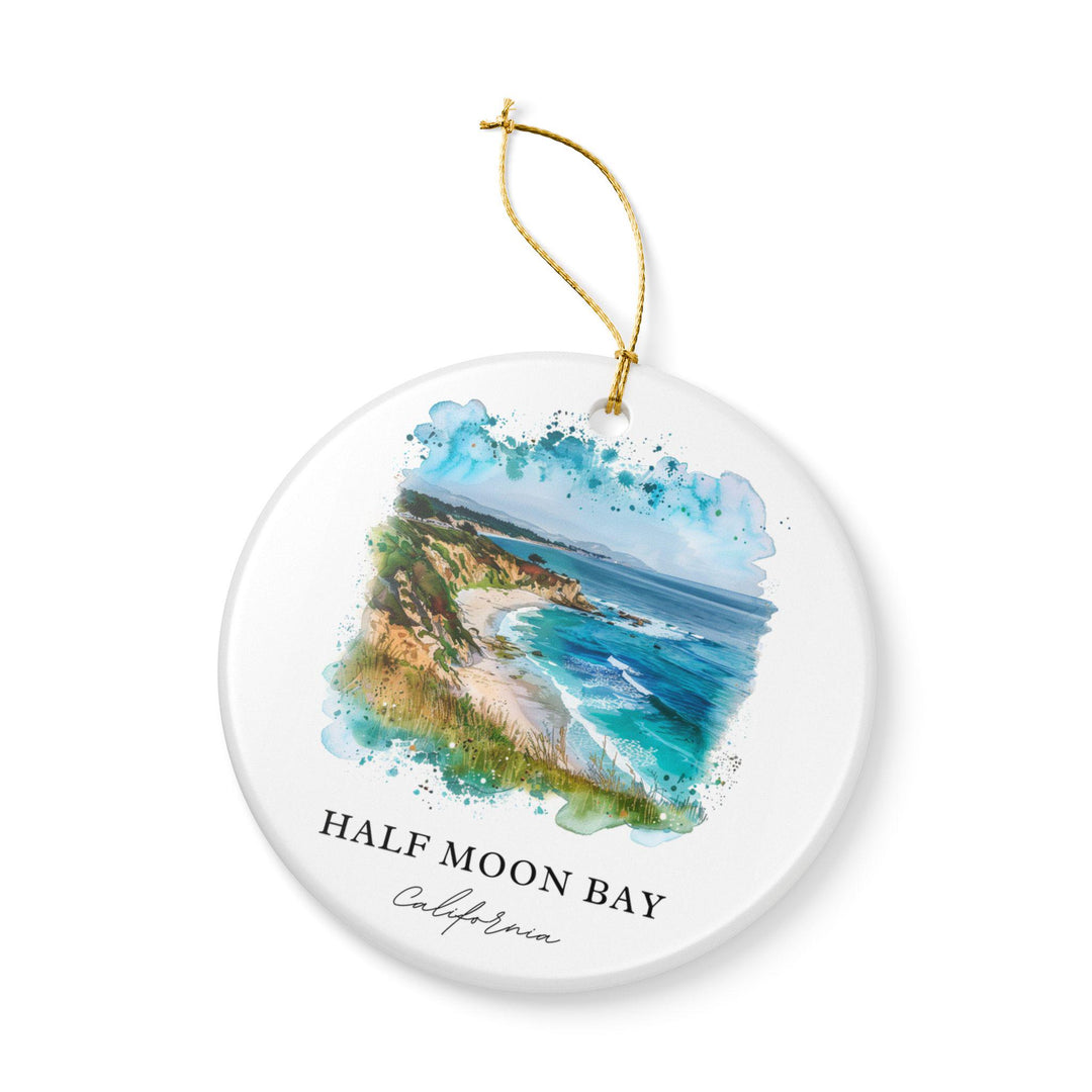 Half Moon Bay Ornament: Unique Half Moon Bay Souvenir, California Xmas Decor, and Authentic Half Moon Bay Gift