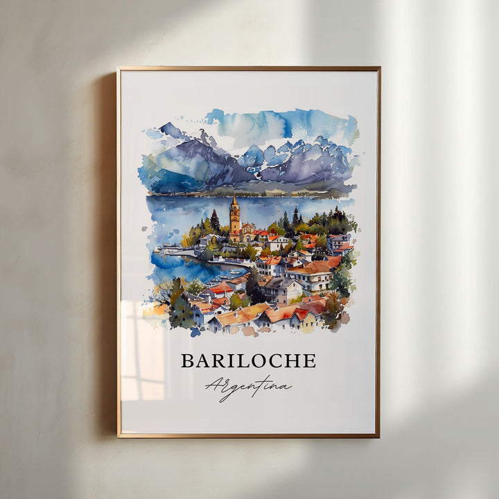 Bariloche Wall Art, Bariloche Print, Bariloche Watercolor, Bariloche Argentina Gift, Travel Poster, Housewarming Gift