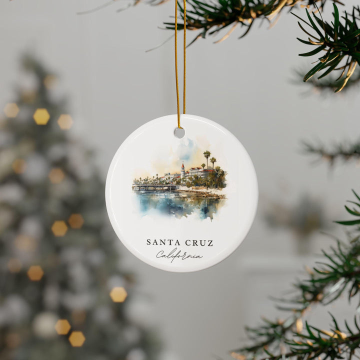 Santa Cruz California Ornament: Unique Santa Cruz Souvenir, California Xmas Decor, and Authentic Santa Cruz CA Gift
