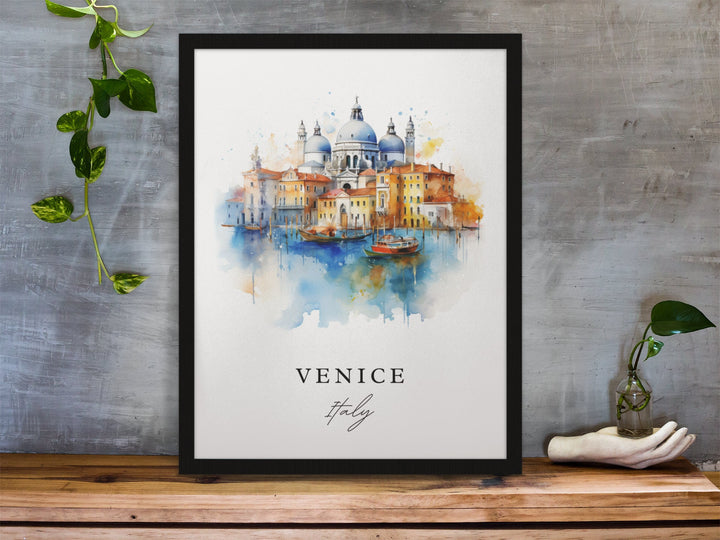 Venice traditional travel art - Italy, Venice poster, Wedding gift, Birthday present, Custom Text, Personalised Gift