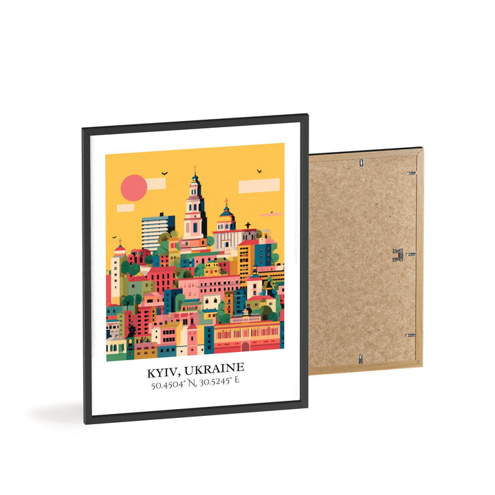 Kyiv Art, Kyiv Retro Travel Art, Kyiv Ukraine Home Decor, Ukraine Gift, Ukraine Travel Art, Travel Prints, Housewarming Gift