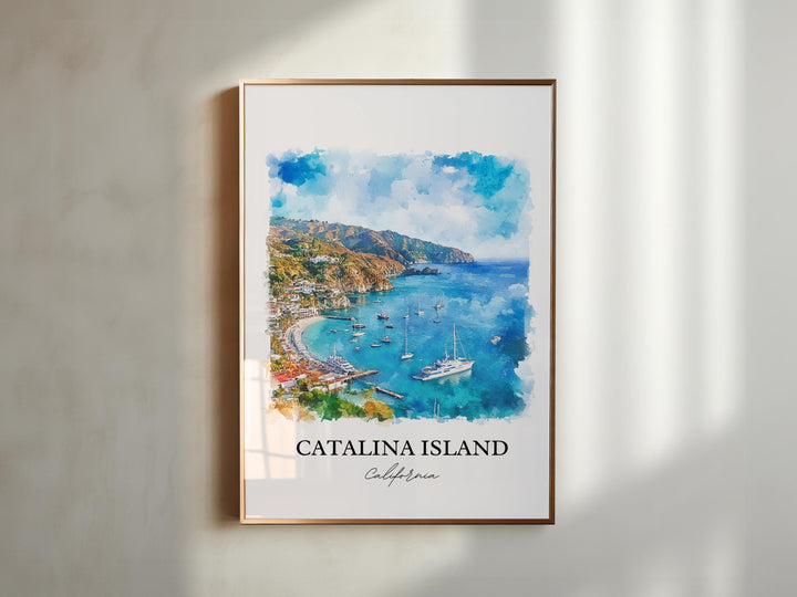 Catalina Island Wall Art, Los Angeles Print, Catalina Watercolor Art, Catalina Island Gift, Travel Print, Travel Poster, Housewarming Gift