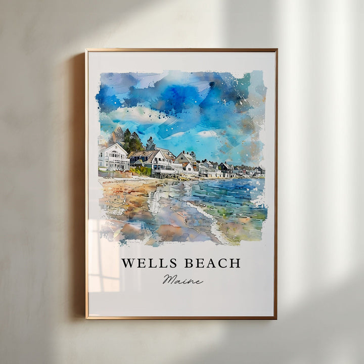 Wells Beach Maine Art, Wells Beach Print, Maine Wall Art, Maine Beach Gift, Travel Print, Travel Poster, Travel Gift, Housewarming Gift